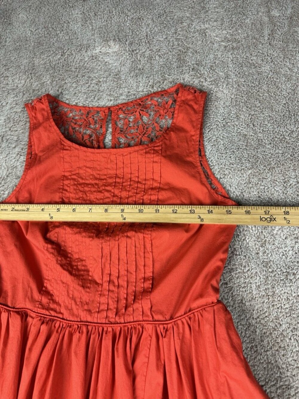 Anthro Moulinette Soeurs Melora Sweet Enticement Dress Womens Size 6 Red-Orange - Picture 6 of 15